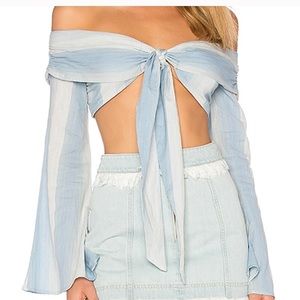 MAJORELLE blue crop top rum runner top